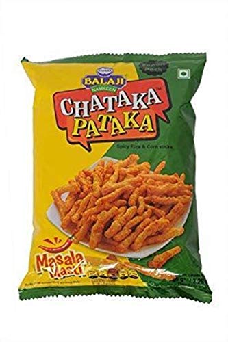 Balaji Chataka Pataka - Masala Masti - (spicy rice and corn sticks) - 65g - (pack of 2)
