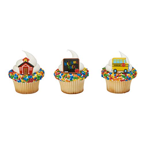 Decopac Back To School Icon Cupcake Rings - 24 Pcs, Assorted, Standard