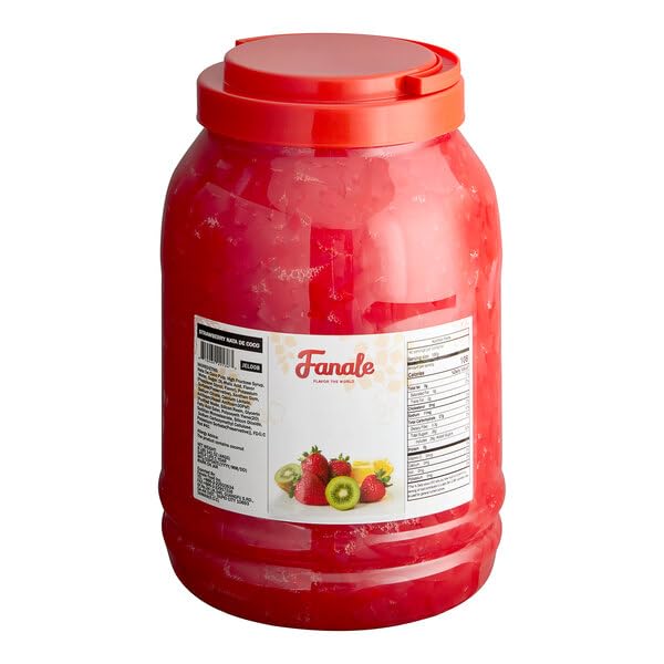 New Fanale Coconut Jelly Topping Nata De Coco For Boba Tea | Ice Cream | Yogurt | Smoothie | Milk Tea | Desserts Strawberry, 8.3