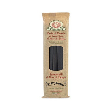 Rustichella D'Abruzzo Tonnarelli With Squid Ink - 500G Bag - Long Italian Pasta With Cuttlefish Ink, Ideal For Shellfish, Spicy Fish Sauce & Olive Oil Dishes - Authentic Flavored Pasta From Abruzzo, Italy