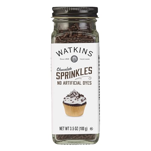Watkins Chocolate Decorating Sprinkles, No Artificial Dyes, Kosher, 3.5 Ounce, 1-Pack