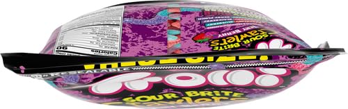 Trolli Sour Brite Crawlers, Very Berry, Sour Gummy Worms, 28.8 Ounce Resealable Bag (Pack of 4)