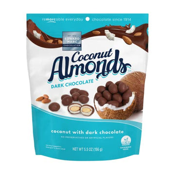 Edward Marc Chocolatier Coconut Almonds Dark Chocolate 32 Oz. (1 Bag Of 32 Oz.)