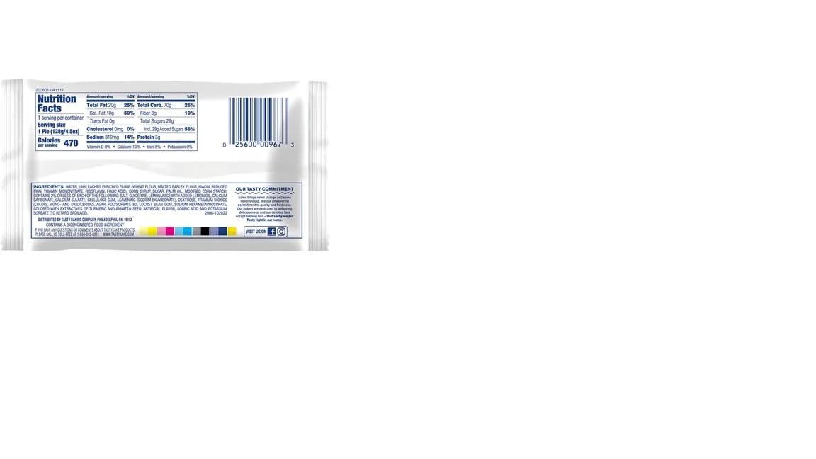 Tastykake Glazed Lemon Pie, 4.5 oz, Individual Wrapped Snack (Pack of 6)