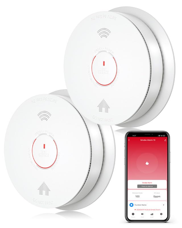Siterwell Smart Smoke And Carbon Monoxide Detector With Auto-Check, 2.4G Wifi Smoke Detector, Wifi Smoke Detector And Carbon Mon