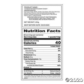 Rainbow Gummy Candy (38 Individually Wrapped Gummies) Party Edibles