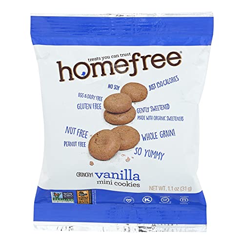 Home Free Organic Gluten Free Vanilla Mini Cookies, 1.1 Ounce - 10 per case.