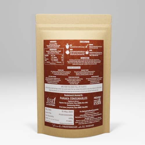 Panaka Consumables Kadak Masala Chai-Tea Leaves From Hills Of Assam, Dooars & Darjeeling Blended With 100% Natural Spices, Stron