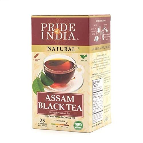 Pride Of India - Natural Indian Assam Breakfast Black Tea, 25 Count (2-Pack)
