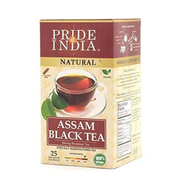 Pride Of India - Natural Indian Assam Breakfast Black Tea, 25 Count (6-Pack)
