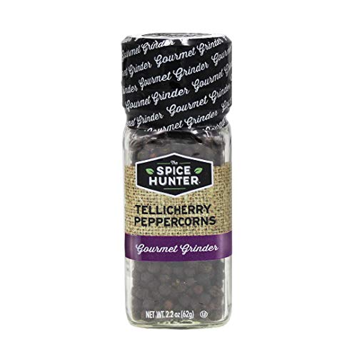 The Spice Hunter Tellicherry Peppercorns Grinder, 2.2-Ounce Jar