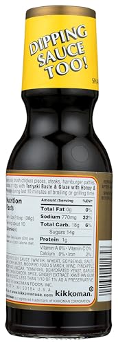 Kikkoman Teriyaki Baste & Glaze with Honey & Pineapple, 12.8 oz Bottle, Pack of 3