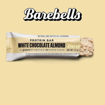 Barebells Protein Bars White Chocolate Almond - 12 Count, Protein Snacks With 20G Of High Protein - Chocolate Protein Bar With 1