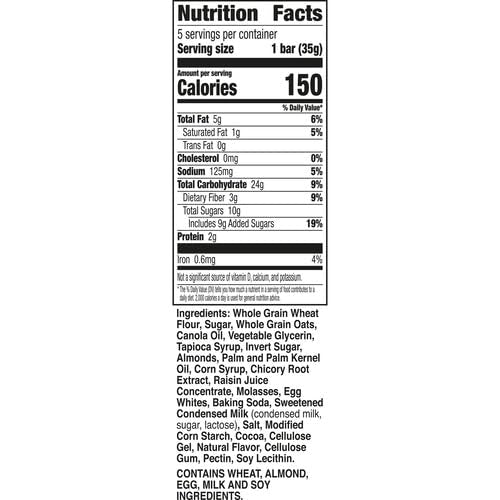 Nature Valley Soft Baked Sweet and Salty Bars Salted Caramel Made with Whole Grain 5 Bars 6.2 oz