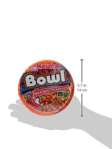 Maruchan Bowl Hot & Spicy Chicken, Microwaveable Ramen Soup Mix, 3.32 Oz, 6 Count