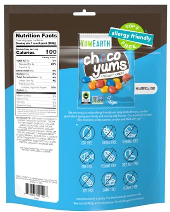 Yumearth Choco Yums, 5-0.7 Ounce Snack Packs, Allergy Friendly, Gluten Free, Non-Gmo, Vegan, No Artificial Flavors Or Dyes (Pack