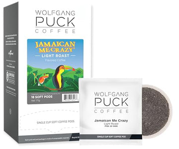 Wolfgang Puck Coffee, Jamaican Me Crazy, 9.5 Gram Soft Pods, 18 Count (Pack Of 1)