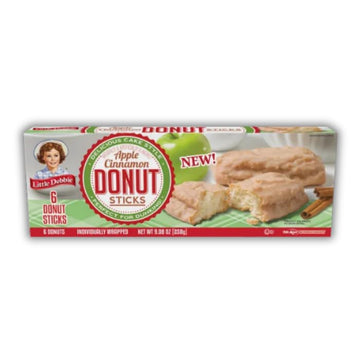Liittle Debbie Donut Sticks Variety Pack, Glazed And Apple Cinnamon, 6 Count, 4 Boxes