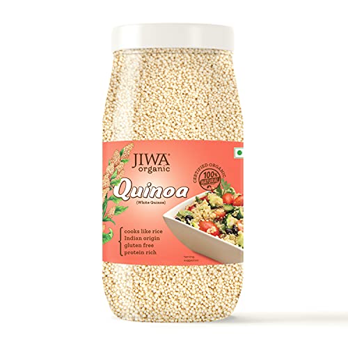 Jiwa Healthy By Nature Organic Quinoa | High Protein White Quinoa| Cooks Like Rice | Indian Origin | Certified Organic & Gluten