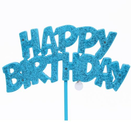 Blue Happy Birthday Led Flashing Pick - 10.25'', 1 Piece - Perfect For Birthday Celebrations