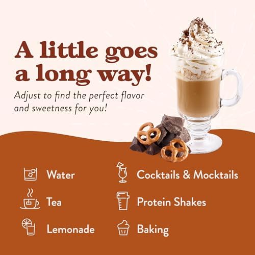 Jordans Skinny Syrups Sugar Free Coffee Syrup, Chocolate Covered Pretzel, 25.4 Fl Oz, Gluten Free, Keto Friendly