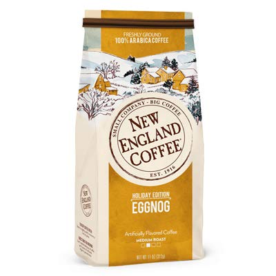 New England Coffee Eggnog Medium Roast Ground Coffee 11oz Bag (Pack of 1)