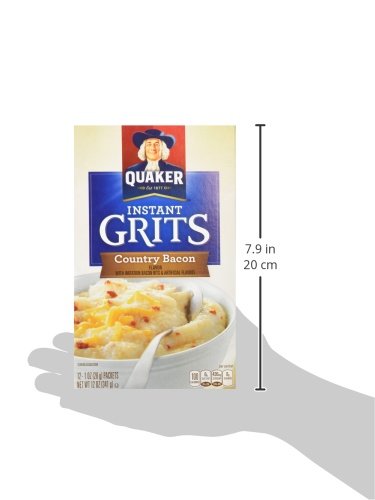 Quaker Instant Grits, Country Bacon Flavor, 12 Count Pack