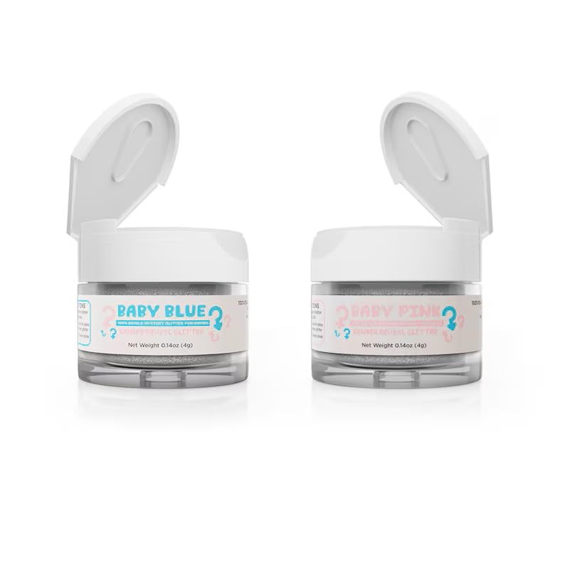 Bakell Brew Glitter Combo Pack - Color Changing Edible Drink Glitter, Baby Pink, 4g, 2Jars, for Clear Cocktails & Beverages