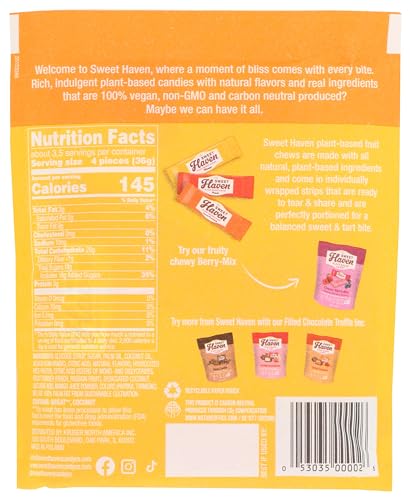 Sweet Haven Plant-Based Candy, Chewy Tropical-Mix, Naturally Flavored, Vegan Friendly, Gluten Free & Non-GMO, 4.44 Ounce (Pack o