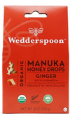 Wedderspoon Organic Manuka Honey Drops, Ginger & Echinacea, 20 Count (Pack of 1) | Genuine New Zealand Honey | Perfect Remedy Fo