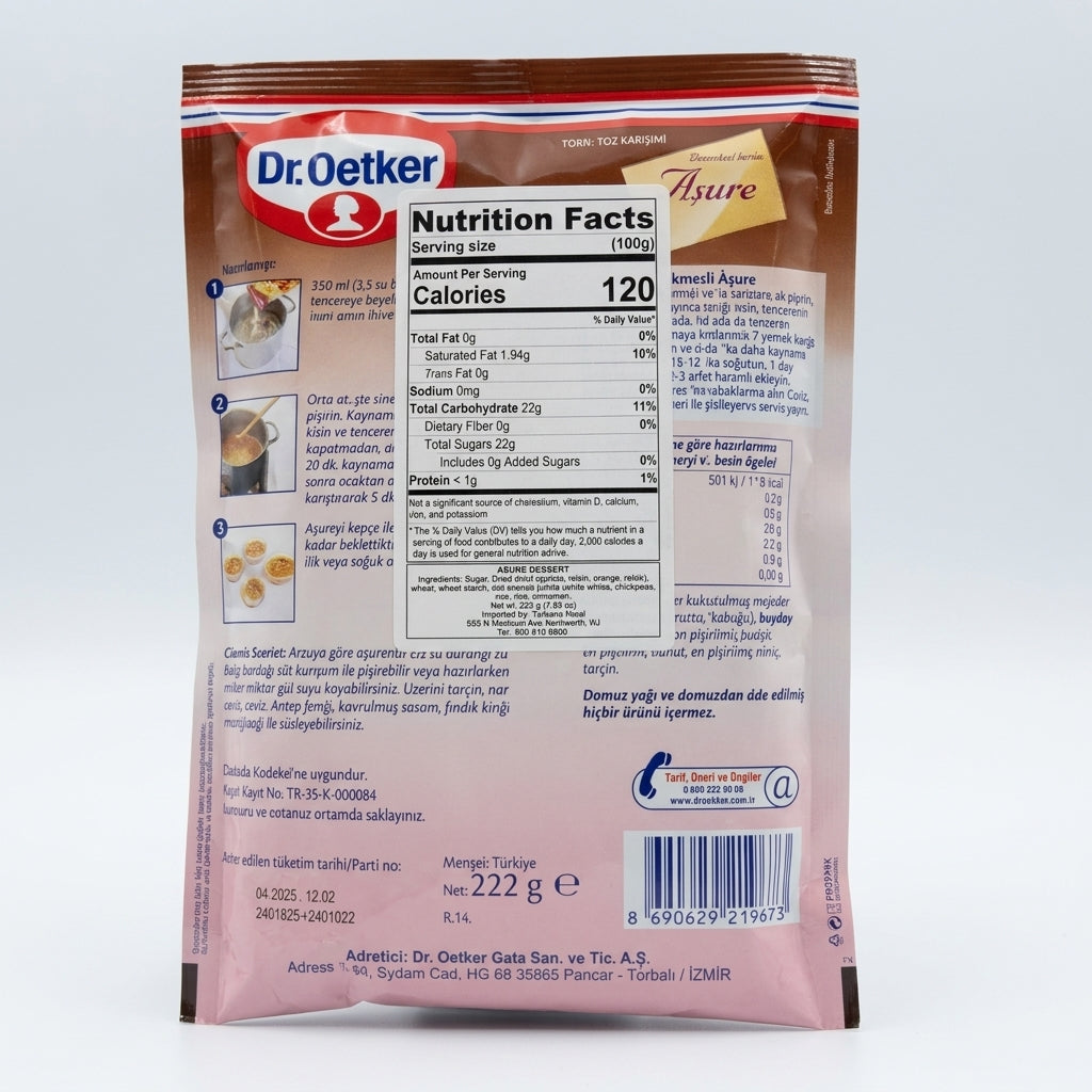 Dr. Oetker Asure (Noah's Pudding) 222g - Traditional Turkish Dessert Mix