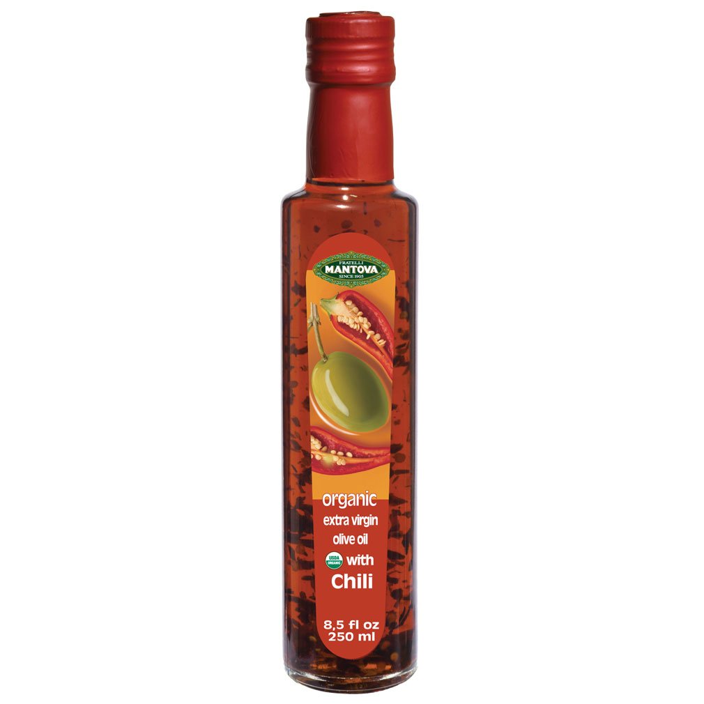 Mantova Organic Chili Flavored Extra Virgin Olive Oil 8.5 Oz, (Pack of 2) 100% Italian extra virgin olive oil, all designed to m