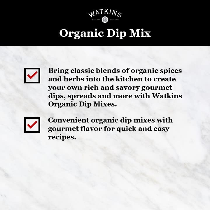 Watkins Organic Gourmet Dip Mix, Salsa & Sour Cream, 1.23 Oz. Packets, 12-Pack