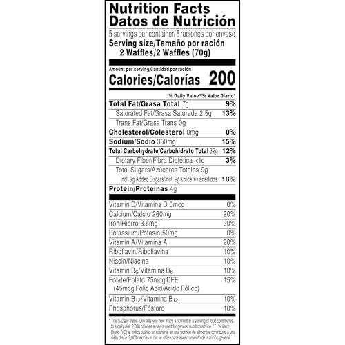 Eggo Frozen Waffles, Frozen Breakfast, Breakfast Food, Chocolatey Chip, 12.3oz Box (10 Waffles)