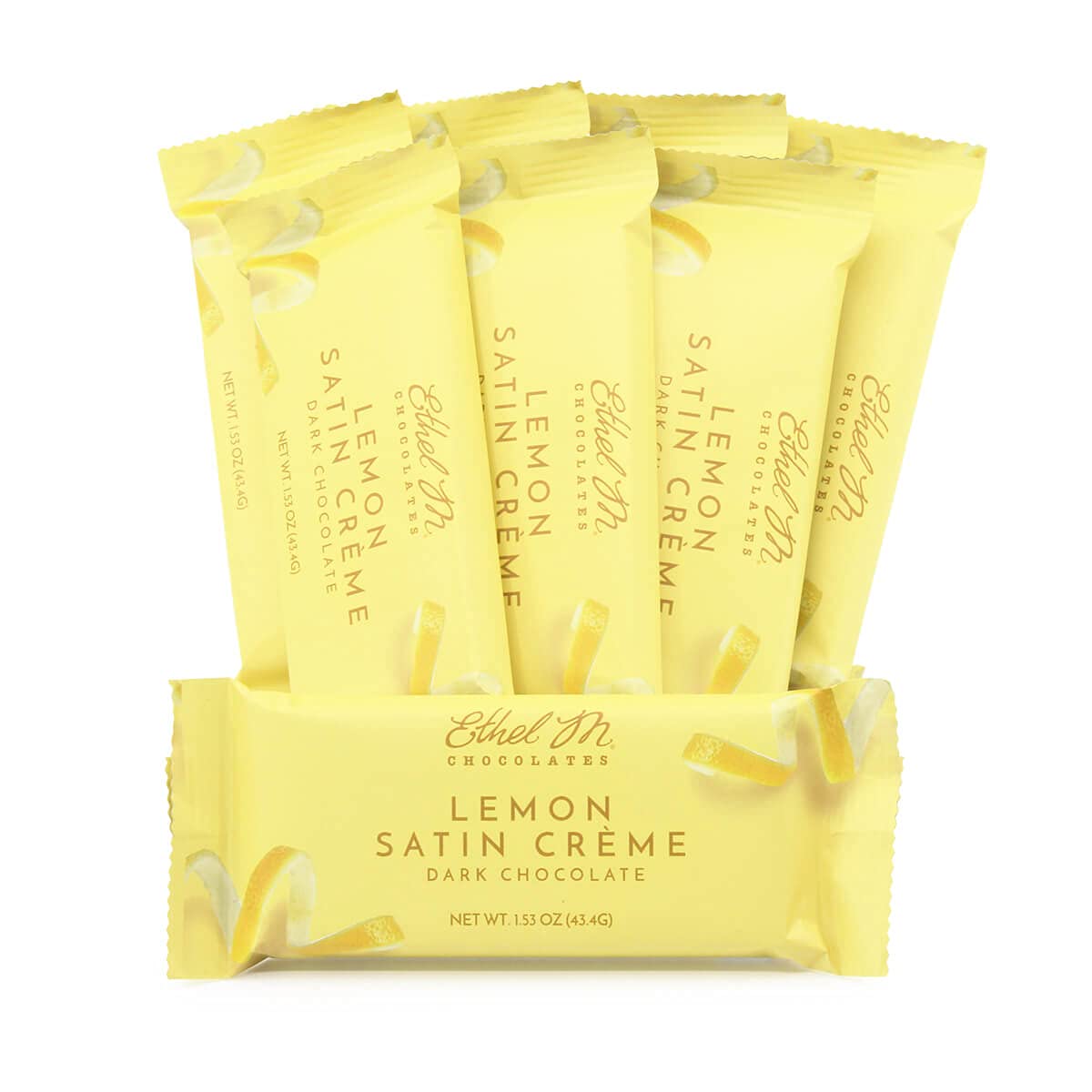 Ethel M Chocolates Top-Grade Dark Chocolate Lemon Satin Crme Filled Bars Individually Wrapped Chocolate Candy Bars For Gifting Holidays & Everyday Indulgence (8 Pieces)