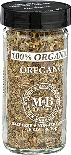 Morton & Bassett Organic Oregano - Bold Flavor for Italian, Greek & Mexican Cuisine - 0.6 oz Jar - Gluten Free, Non-GMO