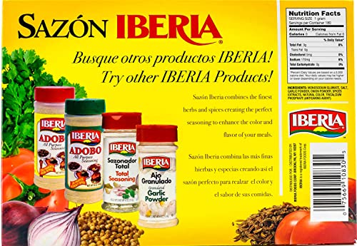 Iberia Sazon Seasoning Without Annatto, 6.34 Oz, 36 Pack