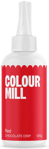 Colour Mill Chocolate Drip Easy-Melt Drizzle for Desserts, 125 Grams Red