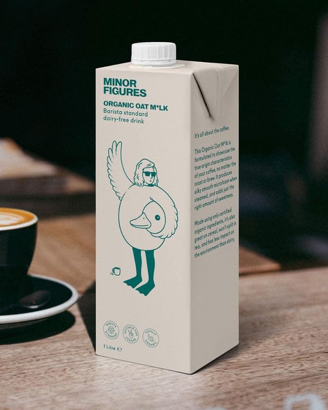 Minor Figures - Oat Milk Organic Barista 32 Fl oz x 6 Cartons Dairy Free & Vegan No Added Sugar Long Shelf Life 6 pack