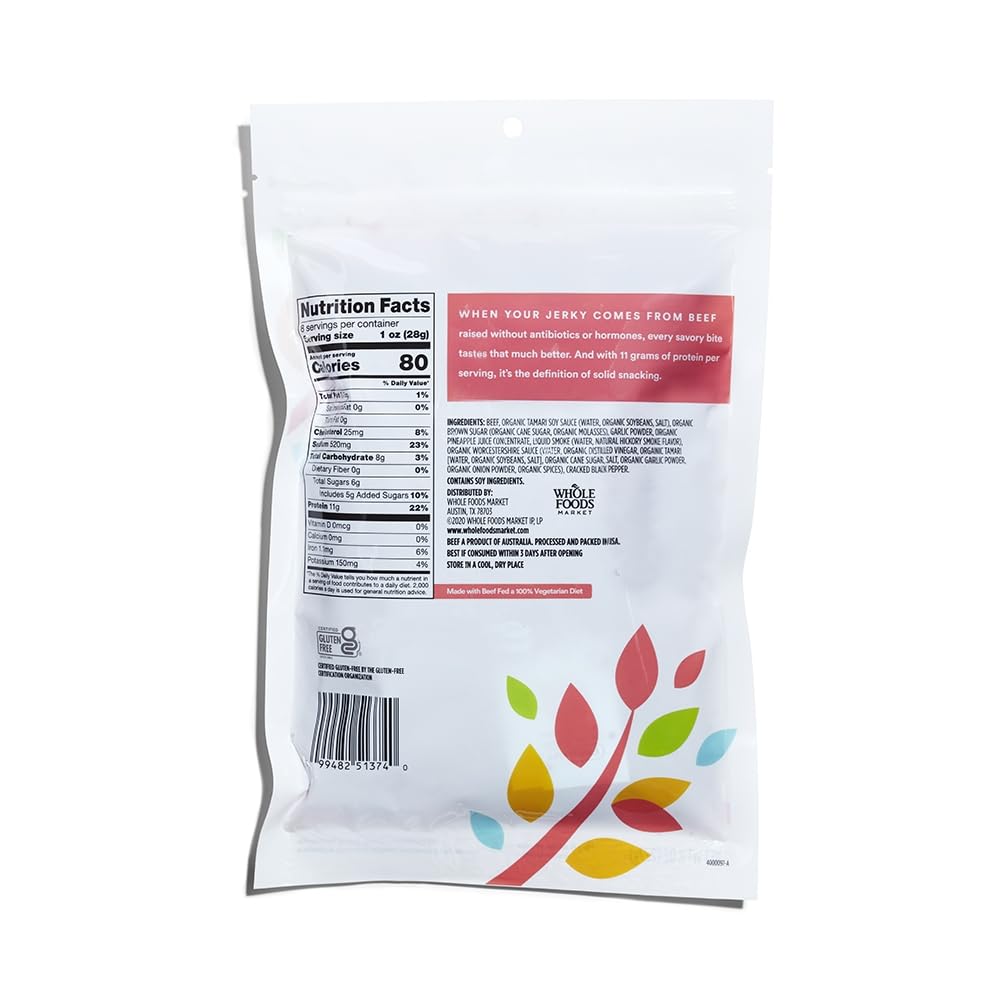 365 By Whole Foods Market, Peppered Family Size Beef Jerky, 8 Ounce