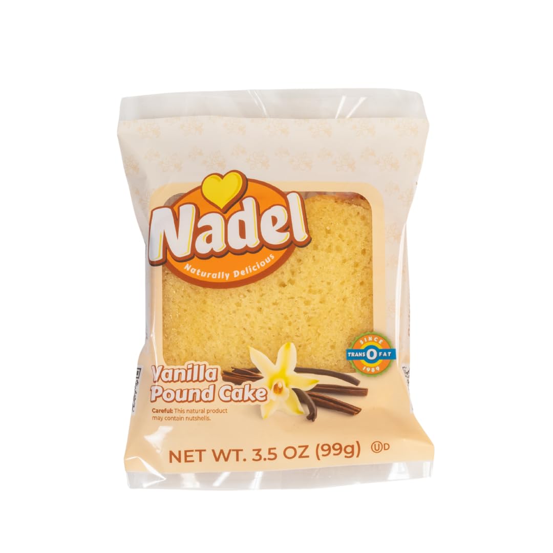 Nadel - NATURALLY DELICIOUS Sweet Breads & Cakes POUND CAKE Slices, 24 Pack, Back to School lunch snack, breakfast bar, cake sli