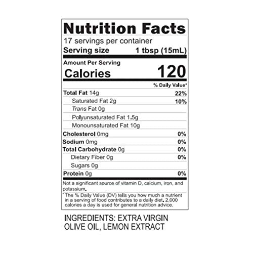 Blazing Bella Lemon Infused Extra Virgin Olive Oil, 8.45 Fl Oz, Pack of 1