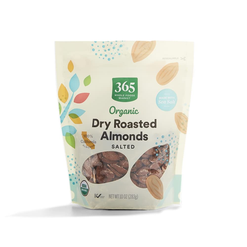 365 by Whole Foods Market, Organic Dry Roasted & Salted Almonds, 10 Ounce