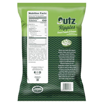 7.75 oz Utz Sour Cream & Onion Ripple Potato Chips