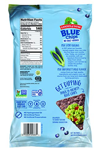 Garden Of Eatin' Tortilla Chips, Unsalted, Blue Corn, 5.5 Oz (Pack Of 12)