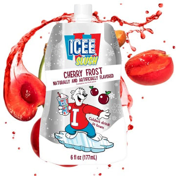 Icee Slush Cherry Frost Frozen Fruit Juice 6 Fl Oz Pouches - Just Freeze & Squeeze For Instant Slushy Maker, Great For Birthday