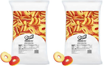 Trolli Peachie Os Sour Gummy Rings Candy, 5 Pound Bulk Bag (Pack of 2)
