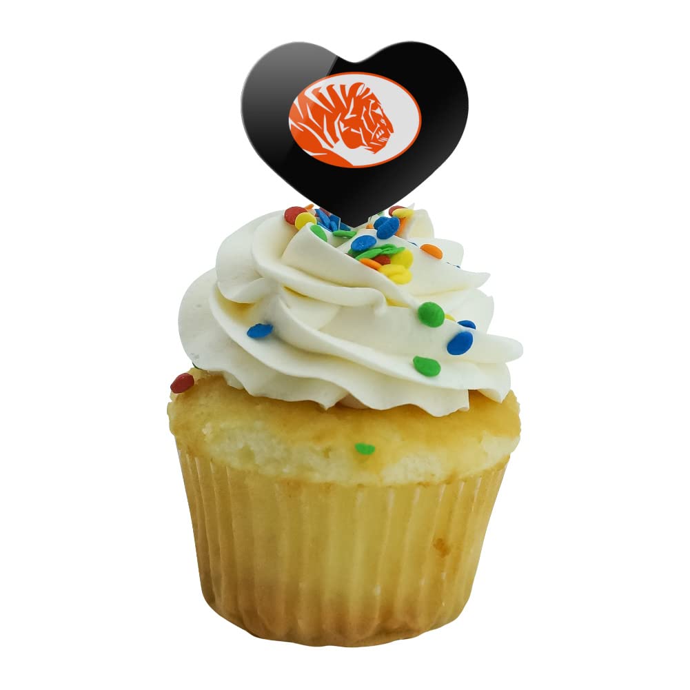 GRAPHICS & MORE Cupcake Picks Set of 6, Acrylic, East Central University, Heart Love Design, One Size