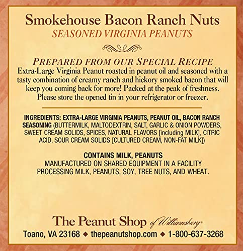 The Peanut Shop Of Williamsburg Bacon Ranch Seasoned Virginia Peanuts 10.5Oz