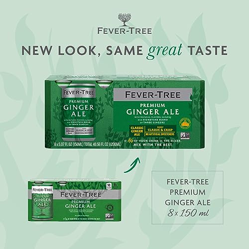 Fever-Tree Ginger Ale - Premium Mixer - Naturally Sourced - 150 ML Cans - Pack of 24 - 5.07 Fl Oz